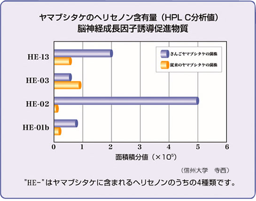 ヤマブシタケのヘリセノン含有量